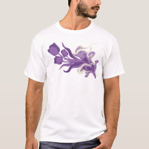 Whimsical ABSTRACT FLOWER Visual Design T-Shirt