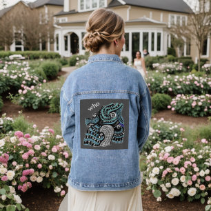 Whimsical Abstract Tentacles & Eyes Design Denim Jacket