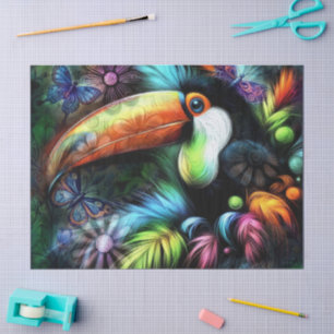 Whimsical Abstract Toucan Bird Toucans Decoupage Tissue Paper