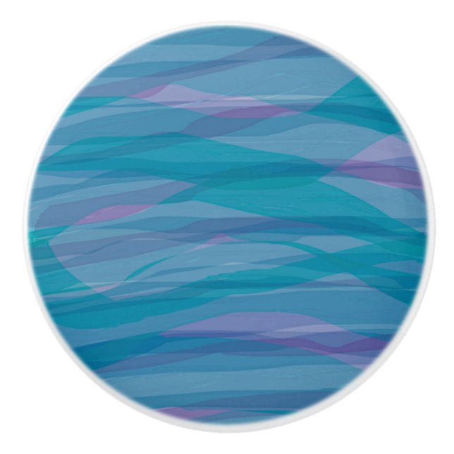 Whimsical Abstract Watercolor Pattern Ceramic Knob (Front)