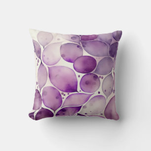 Whimsical Abstract Watercolor Purple Throw Pillow