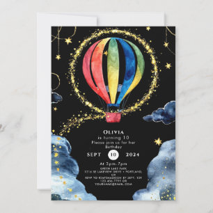 Whimsical Adventure Hot Air Balloon Birthday Invitation
