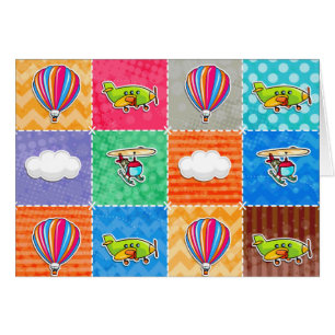 Whimsical Aeroplane, Helicopter, & Hot Air Balloon