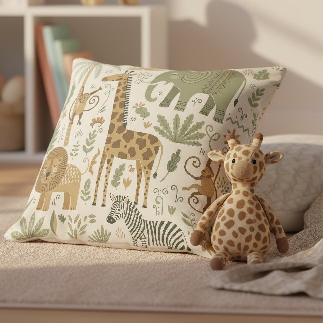 Whimsical African Animals Pattern ID1263 Cushion (Creator Uploaded)