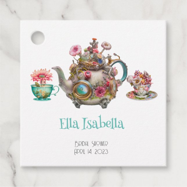 Whimsical Afternoon Tea Party  Favour Tags (Front)