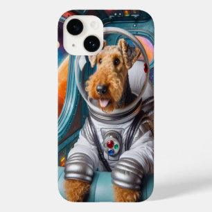 Whimsical Airedale Terrier Working as an Astronaut Case-Mate iPhone 14 Case