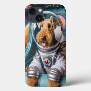 Whimsical Airedale Terrier Working as an Astronaut iPhone 13 Case