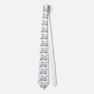 Whimsical Alaska Christmas Wildlife Tie