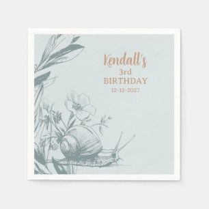 Whimsical Alice in Wonderland Garden Tea Birthday Napkin