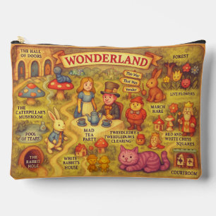 Whimsical Alice in Wonderland Map Accessory Pouch