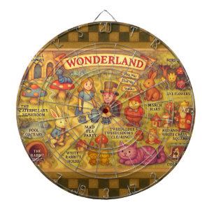 Whimsical Alice in Wonderland Map Dartboard