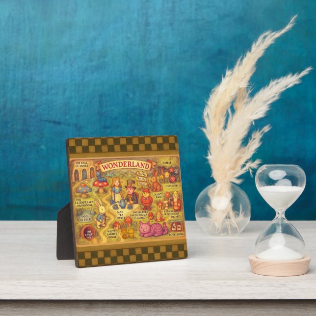 Whimsical Alice in Wonderland Map Plaque (Insitu)