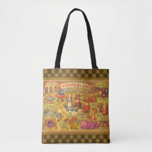 Whimsical Alice in Wonderland Map Tote Bag