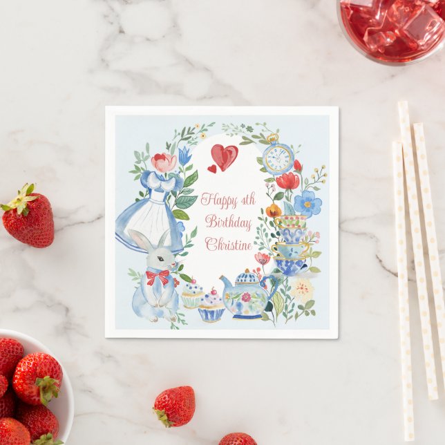 Whimsical Alice in Wonderland  Napkin (Insitu)