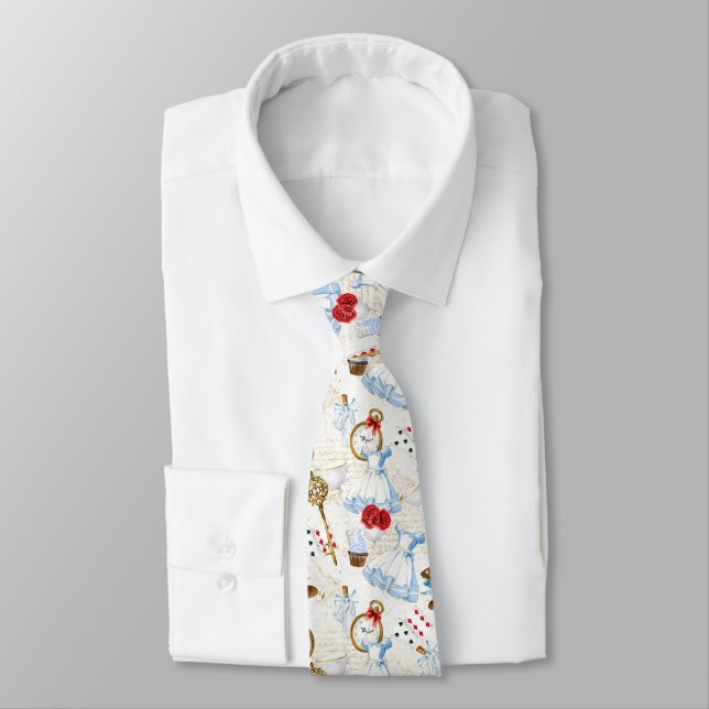 Whimsical Alice in Wonderland Tie (Tied)