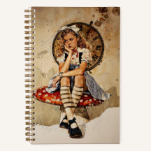 Whimsical Alice in Wonderland Vintage Mushroom