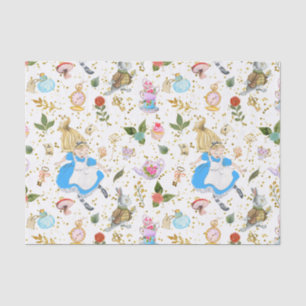 Whimsical Alice's Adventures in Wonderland Fun Tissue Paper
