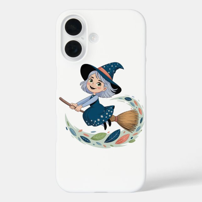 Whimsical Alicia Witch on Broomstick Case-Mate iPhone Case (Back)
