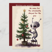 Whimsical Alien Christmas Tree Scene 
