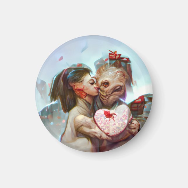 Whimsical Alien Romance Magnet (Front)