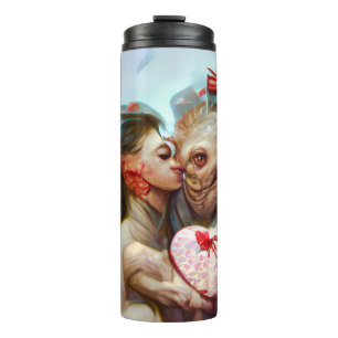 Whimsical Alien Romance Thermal Tumbler