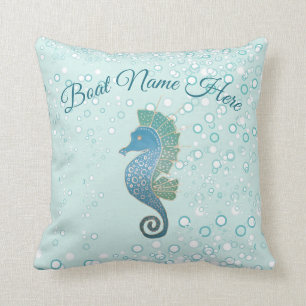 Whimsical and Adorable Seahorse Artwork Cushion