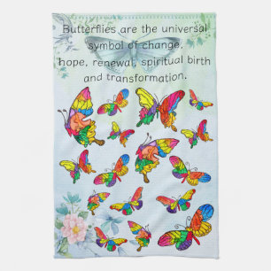 Whimsical and Colourful Butterfly Assortment Tea Towel