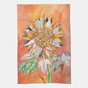 Whimsical and Colourful Sunflower Kitchen Towel