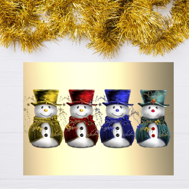 Whimsical and Cute Colourful Snowmen Christmas Tissue Paper (Creator Uploaded)