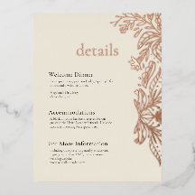 Whimsical and Elegant Foil Detail Enclosure Card