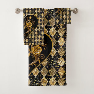 Whimsical and Elegant Goth  Bath Towel Set