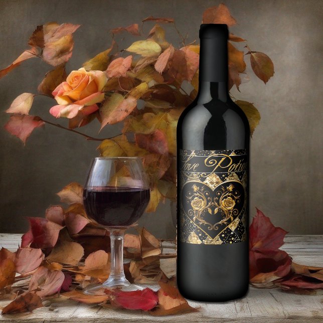 Whimsical  and Elegant Goth Love Potion Wine Wine Label (Creator Uploaded)