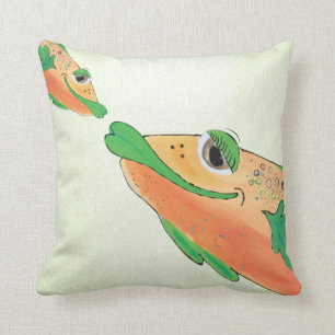 Whimsical and Funky Adorable Fish Art Cushion