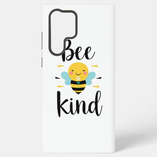 Whimsical and Kind Bee Illustration Samsung Galaxy S22 Ultra Case (Back)