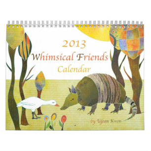 Whimsical Animal Friends Cute Kids Calendar 2013