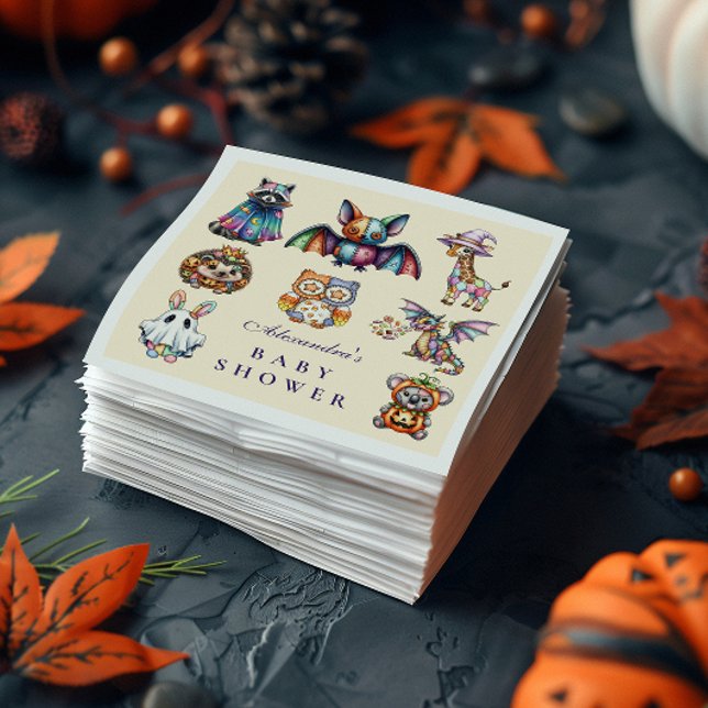 Whimsical Animal Halloween Baby Shower Napkin (Creator Uploaded)