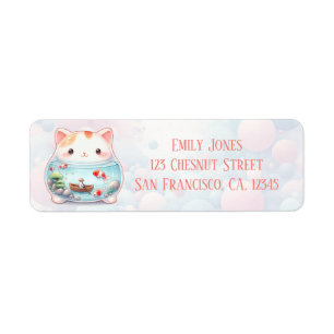 Whimsical Animal Jars - Cat - Return Address  Label