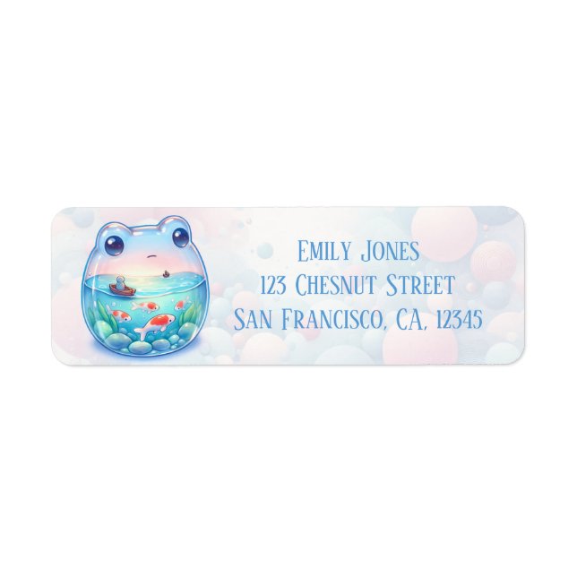 Whimsical Animal Jars - Frog- Return Address  Labe Label (Front)
