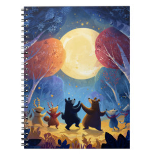 Whimsical Animal Moon Dance Notebook