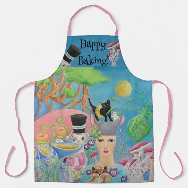 Whimsical Animals Art Apron (Front)