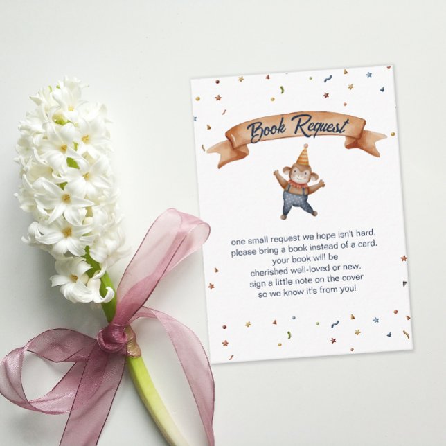 Whimsical Animals Circus Monkey Book Request Enclosure Card (Whimsical Animals Circus Monkey Book Request Enclosure Card)
