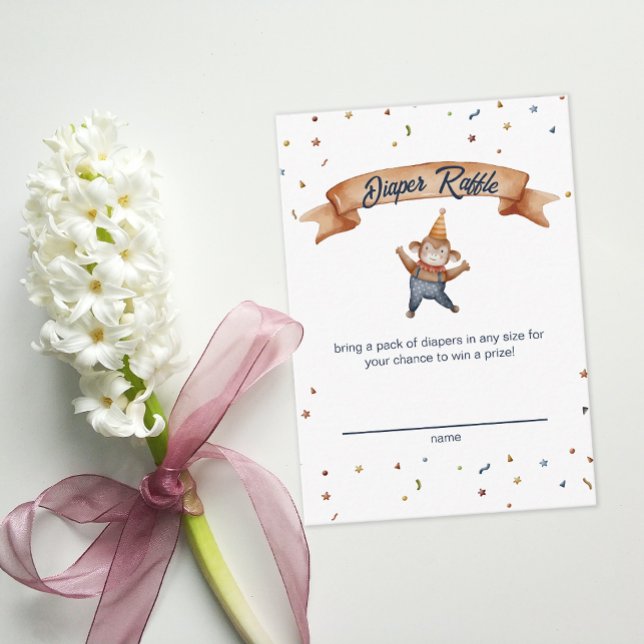 Whimsical Animals Circus Monkey Diaper Raffle Enclosure Card (Whimsical Animals Circus Monkey Diaper Raffle Enclosure Card)
