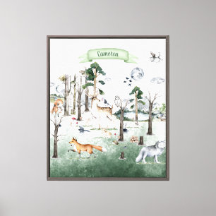 Whimsical Animals in the Woodland Customisable Canvas Print
