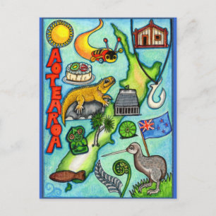 Whimsical Aotearoa Postcard