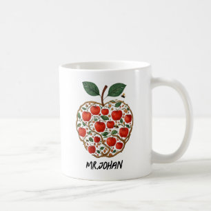 Whimsical Apple Tree lustration with Bees andVines Coffee Mug