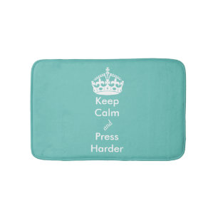 Whimsical Aqua Keep Calm Toilet Mat