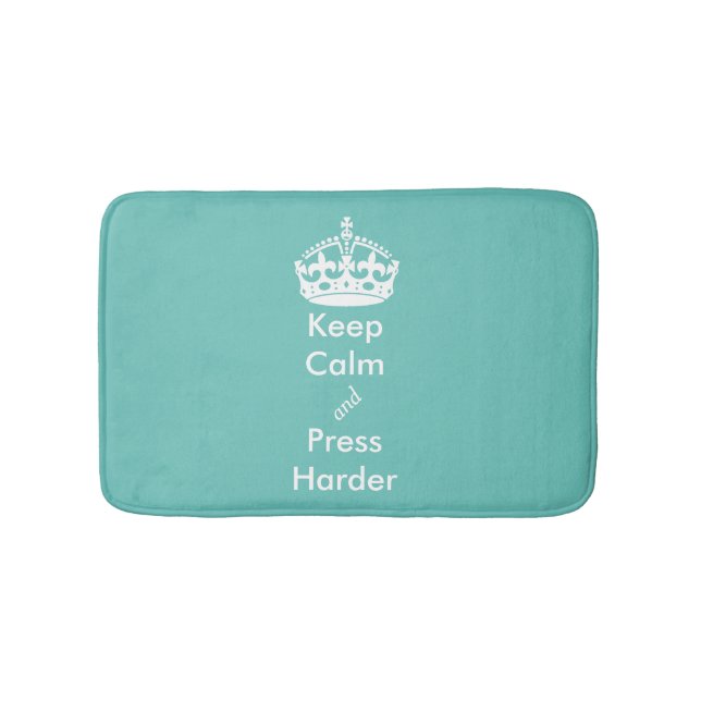 Whimsical Aqua Keep Calm Toilet Mat (Front)