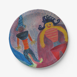 Whimsical Art Custom Paper Plates 7 in