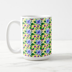 Whimsical Art Nouveau Floral Watercolor Pattern Coffee Mug
