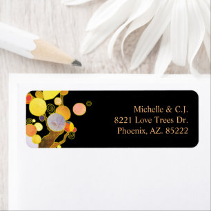 Whimsical Art Nouveau Trees Wedding Return Address Label